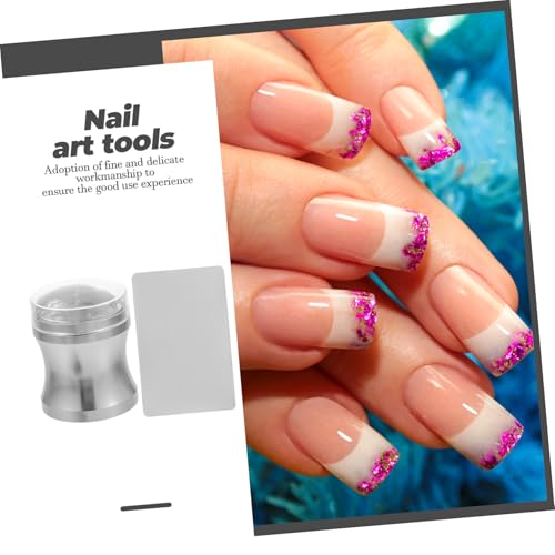 Beatifufu Silikon Nagel Stempel Transparent mit Schaber Großer Jelly Stamper für French Nails Wiederverwendbar Leicht zu Reinigen für DIY Fingernägel Nail Art Design von Beatifufu