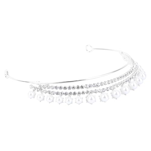 Beatifufu Strasskrone Tiara Mit Perlen Stirnband Für Braut Hochzeitskopfschmuck Kopfschmuck Hochzeit Perlen Hochzeit Tiara Krone Damen Haarschmuck von Beatifufu