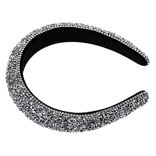 Beatifufu Strass-stirnband Mit Breiter Krempe Damen Stirnbänder Wiederverwendbares Stirnband Haarband Kopfbedeckungen Für Frauen Wiederverwendbare Haarreifen Strasssteine Mädchen Diamant von Beatifufu