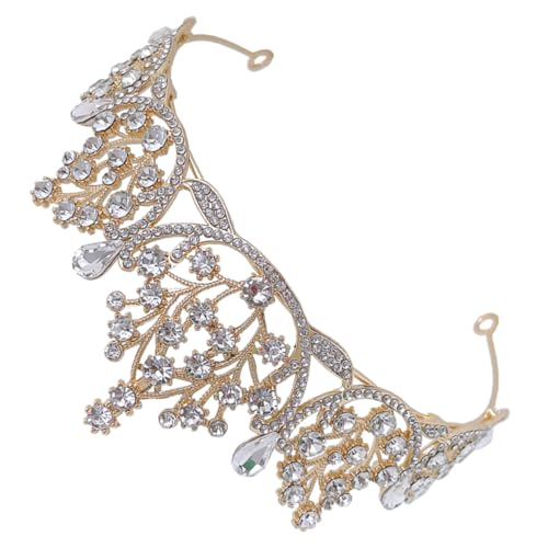 Beatifufu Tiara Strass-kopfbedeckung Für Frauen Haarschmuck Für Die Braut Geburtstagskrone Für Bachelorette Für Brautjungfern Geburtstagsgeschenke Für Frauen Golden Zinklegierung von Beatifufu