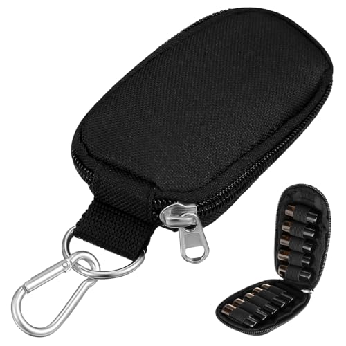 Beatifufu Tragbare Ätherische Öle Tasche mit Griff Fächer für Flaschen Robuste Reißverschlüsse Organizer für Reisen und Zuhause Stilvolles Schlüsselanhänger Design Schwarz von Beatifufu
