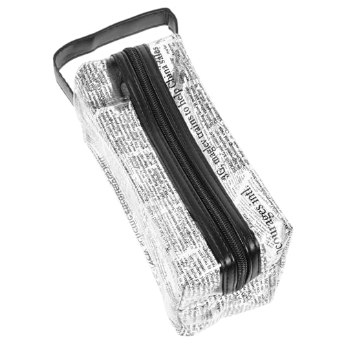 Beatifufu Klarer Kosmetiktasche Aus PVC Im Zeitungsdesign Tragbare Make-up Aufbewahrungstasche Für Reisen Organizer Für Toilettenartikel Leicht Und Modisch Für Damen von Beatifufu