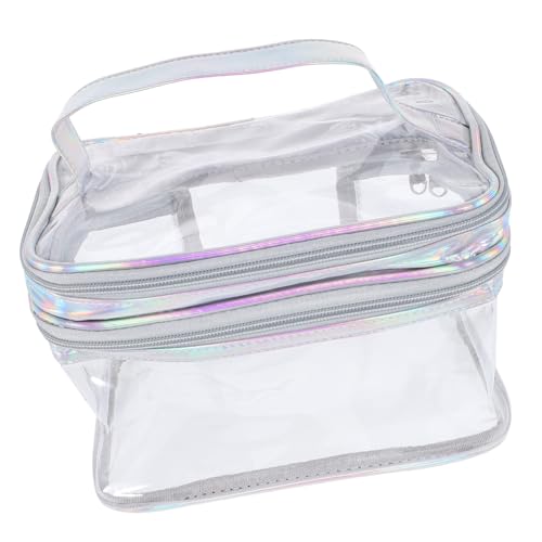 Beatifufu Transparente Kosmetiktasche Doppellagig Großer Kulturbeutel mit Reißverschluss und Praktischem Tragegriff Langlebig Leicht zu Reinigen Vielseitiger Organizer für Make up von Beatifufu