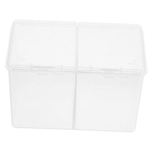 Beatifufu Transparente Kunststoff aufbewahrungsbox mit Deckel Zweigeteilter Organizer für Wattepads und Schmuck Praktischer Kosmetik Make up behälter für Damen Langlebig und Vielseitig von Beatifufu