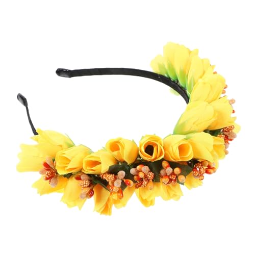 Beatifufu Tulpen Stirnband Haarschmuck Blumen Haar Accessoires Braut Stirnband Blumenkronen Blumen Stirnband Für Frauen Blumen Stirnband Abschlussball Kopfschmuck Blumen von Beatifufu