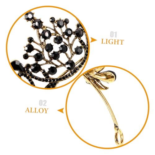 Beatifufu Vintage Barock Brautkrone Schwarz Alloy Hochzeit Haarschmuck Tiara Headpiece für Brautfest Hochzeit und Party von Beatifufu