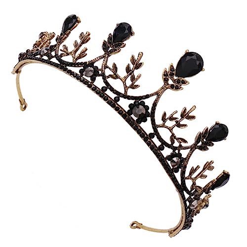 Beatifufu Vintage Brautkrone Schwarzem Barock Design Funkelndem Strassbesatz Luxuriöser Tiara für Hochzeit Geburtstag Fotoshooting und Festliche Anlässe von Beatifufu
