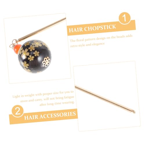 Beatifufu Vintage Chinesischer Haarschmuck Haarnadel mit Drehendem Perlenanhänger Leichter Haarstab für Damen Eleganter Haar chopstick im Klassischen Stil Geeignet für Verschiedene Frisuren von Beatifufu
