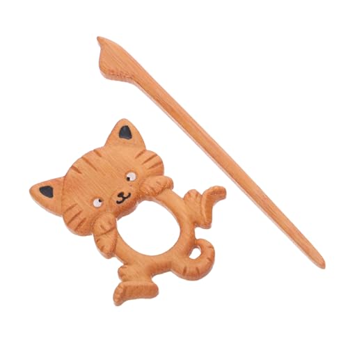 Beatifufu Vintage Tier-brosche Katze Holz-brosche Anstecknadel für Damen Stilvolle Schal Pullover-clips Retro Tiermotiv Anstecker für Strickjacke Cape und Schal Originelles für Modefans von Beatifufu