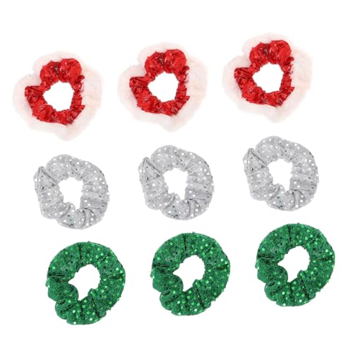 Beatifufu Weihnachtliches Lametta-Haargummi-Set 9-teilig Pailletten Haarseile weihnachtliche Haarbänder für Frauen und Mädchen von Beatifufu
