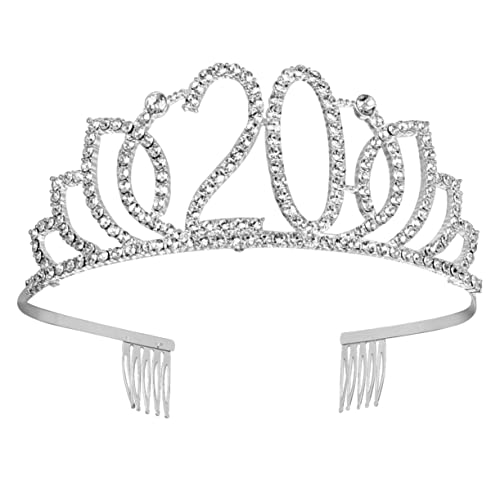 Beatifufu Modische silberne Zahlenkrone Geburtstagstorten- Kopfschmuck Haar-Accessoires für Frauen und Mädchen schicke Kopfbedeckung zarter Damen-Kopfschmuck von Beatifufu