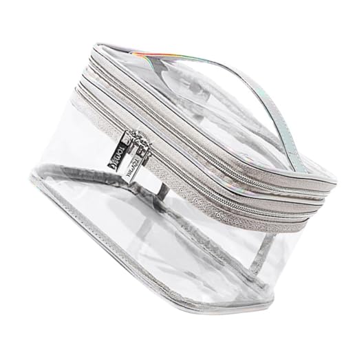 Beatifufu wasserdichte PVC Kosmetiktasche mit Doppelter Aufbewahrung Tragbarer Kulturbeutel für Reisen und Camping Leichter Robuster Make up Organizer für Frauen Praktisches Reiseetui mit von Beatifufu