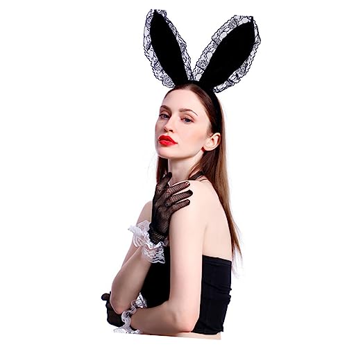 Beatifufu Kaninchenohr Haarband Mit Hasenohren-design Leicht Und Robust Hochwertig Verarbeitet Stirnband Für Partys Cosplay-auftritte Und Foto-requisiten Schwarz von Beatifufu