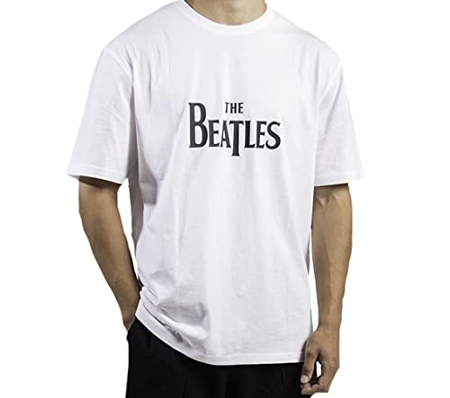 Beatles Herren T-Shirt, Classic Logo, weiß (M) von The Beatles