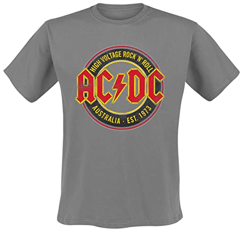 AC/DC - High Voltage Aus. 73 Organic Shirt nachaltig Shirts für AC/DC Fans (3XL, Heather Grey) von Beats & More