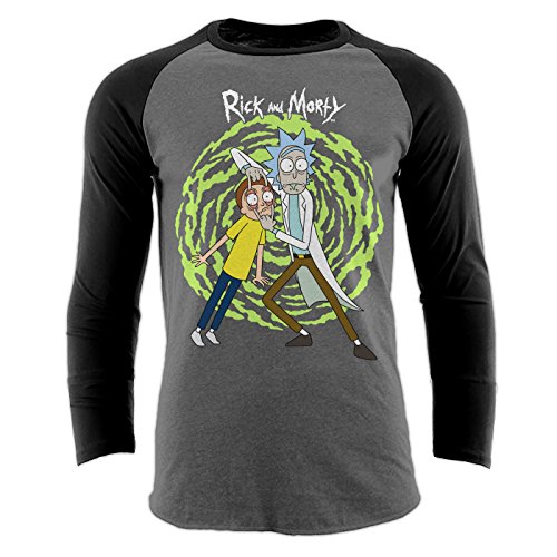 Rick and Morty - Spiral Baseball Shirt Charcoal/Black (M) von Beats & More