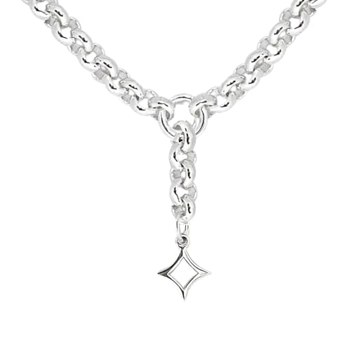 Beau Soleil Jewelry - Rolokette mit Sternanhänger – Verstellbare Länge 42 + 5 cm (Silber) von Beau Soleil Jewelry