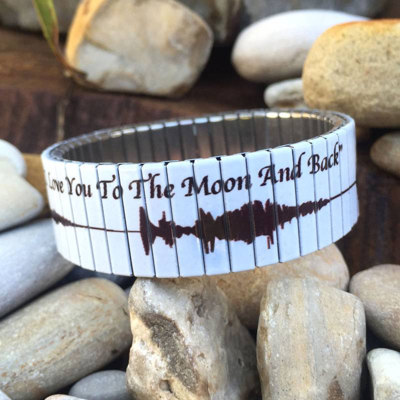 Ich Liebe Dich Bis Zum Mond Und Zurück Schallwelle Edelstahl Armband von Beau2Bear