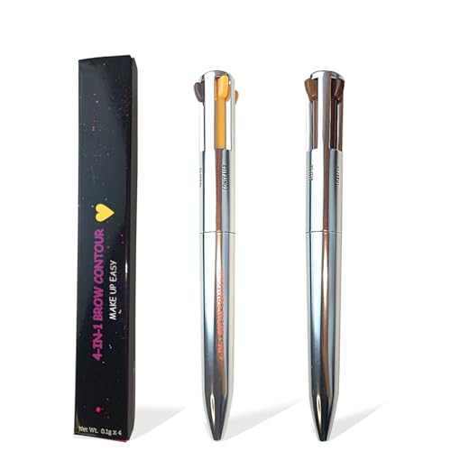 BeauFairy 4 in 1 Makeup Pen, 2 Stück, Multifunktionaler Kosmetikstift, Wasserfester Makeup Beauty Pencil, Augenbrauenstifte, Eyeliner, Lipliner und Textmarker, Langanhaltend Face Make-Up, 02 von BeauFairy