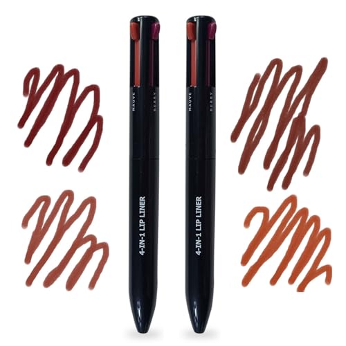 BeauFairy 4 in 1 Makeup Pen, 2 Stück, Multifunktionaler Kosmetikstift, Wasserfester Makeup Beauty Pencil, Augenbrauenstifte, Eyeliner, Lipliner und Textmarker, Langanhaltend Face Make-Up, Schwarz von BeauFairy