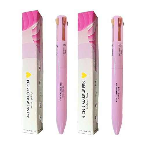 BeauFairy 4 in 1 Makeup Pen, 2PCS, Multifunktionaler Kosmetikstift Wasserfester Makeup Beauty Pencil, Augenbrauenstifte, Eyeliner, Lipliner und Textmarker, Langanhaltend Face Make-Up (Rosa) von BeauFairy