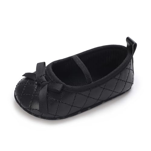 Beauace Babyschuhe für Mädchen Lauflernschuhe lässig Mesh Stil Flacher Schuh runde Zehenschuhe für Baby Trainer (Schwarz, 0-6 Months) von Beauace