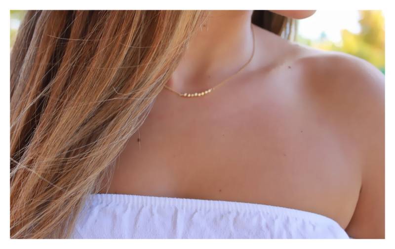 14K Gold Filled Perlenkette Zierliche Gehämmerte Perlen von BeaucoupdeBeads