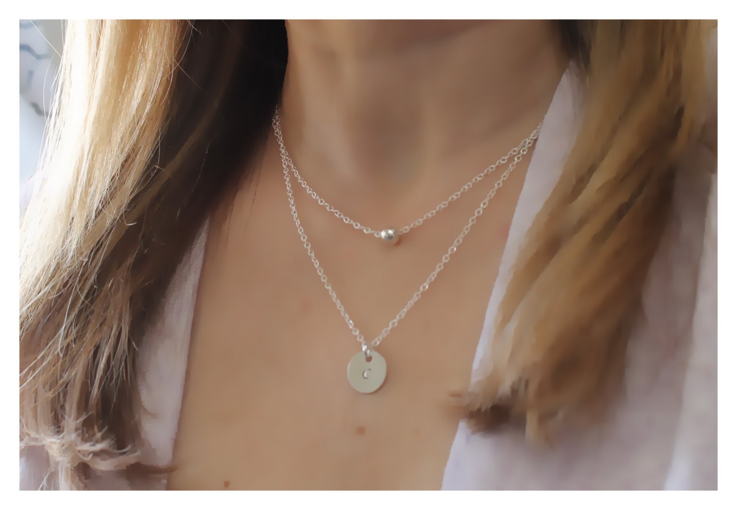 Personalisierte Sterling Silber Halskette Set Initial Plättchen & Perle Personalisierte Sterling Silber Halskette Set Initial Plättchen & Perle von BeaucoupdeBeads