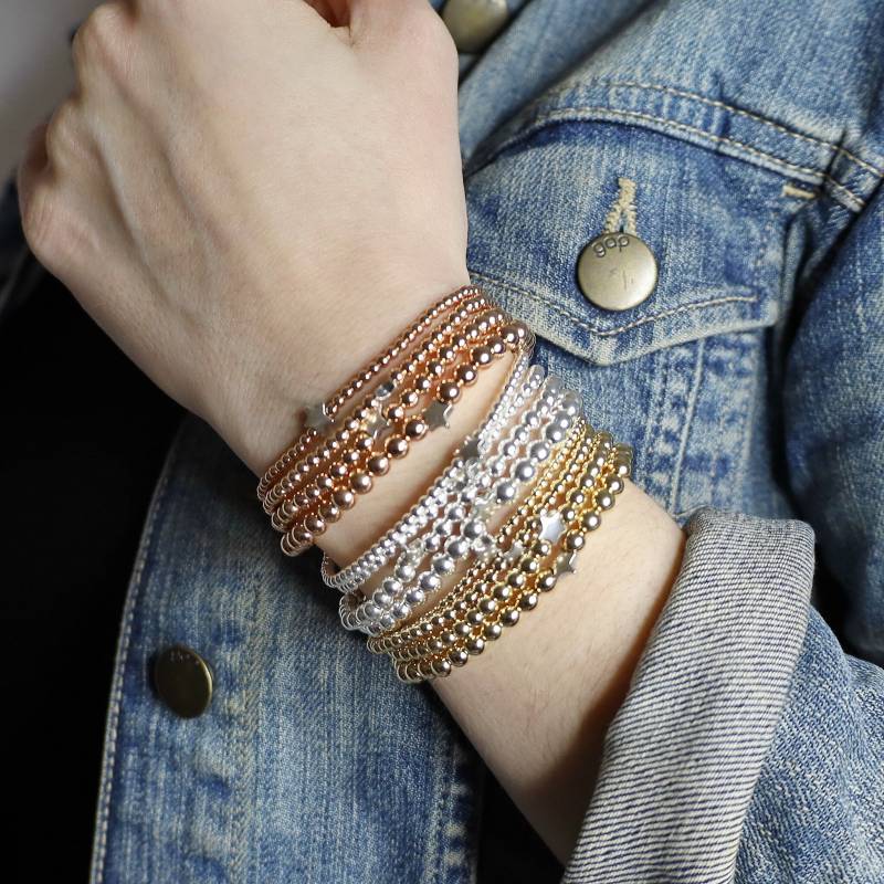 Perlen Stern Bettelarmband 14K Gold Filled Oder Sterling Silber von BeaucoupdeBeads