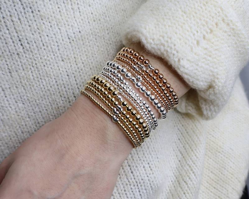 sterling Silber Herz Charm Perlenarmband Gold Filled & Rosegold Optionen von BeaucoupdeBeads