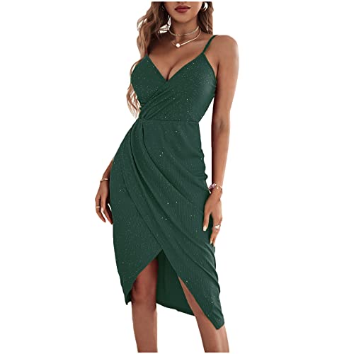 Beaufident Abendkleider für Damen Knielang Brautjungfernkleider für Hochzeit elegant ballkleid Festliche Kleider Party Cocktailkleid,Grün,L von Beaufident