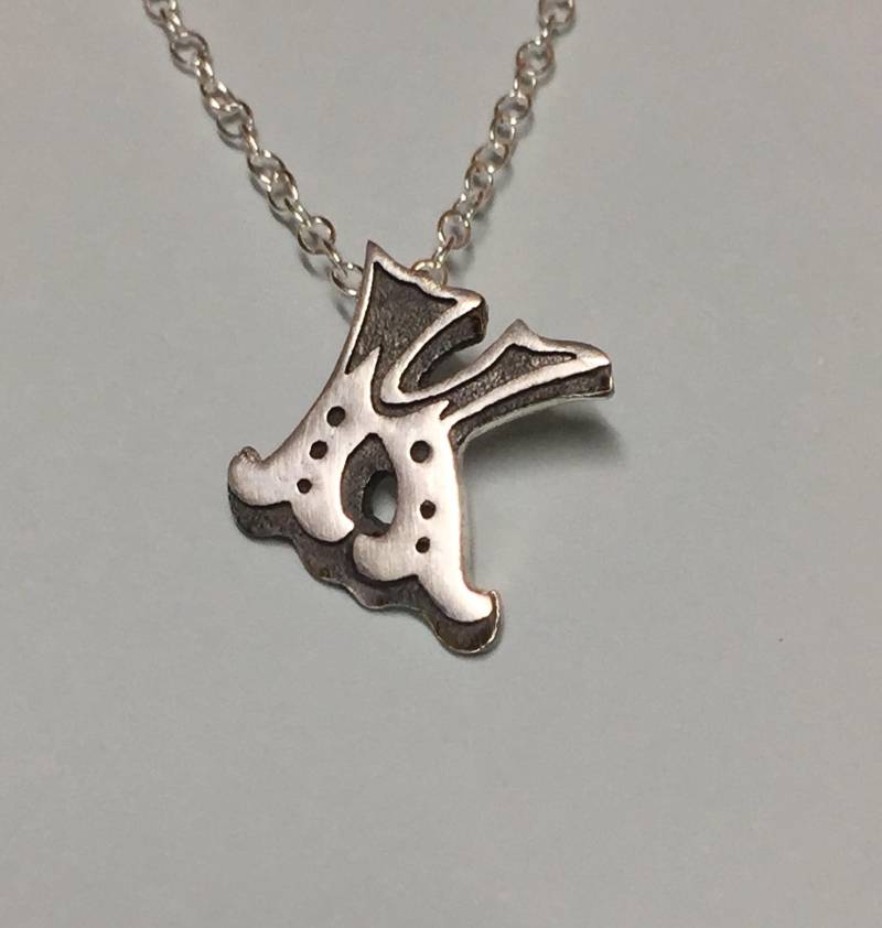 Handgefertigte Sterling Silber Anfang Anhänger Halskette Personalisierter Schmuck By Mr Beaujangles von Beaujangles