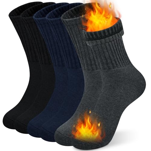 Beaulov 6 Paar Warme Socken Damen Winter Thermosocken Damen Merino Socken Wollsocken Dicke Stricksocken Wandersocken Wintersocken von Beaulov