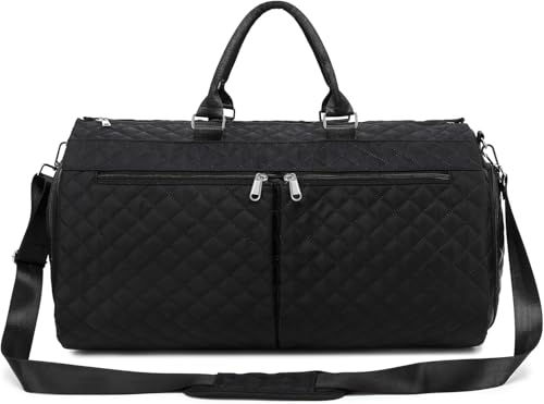 Faltbare Reisetasche, Groß Anzugtasche mit Premium SBS Anti-Rutsch ReißVerschlus, wasserdichte Kleidersack mit Toilettenfach and Schuhfach füR Damen Herren von Beaulyn