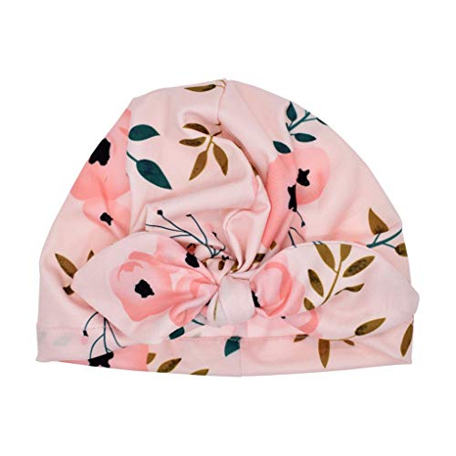 Neugeborenes Turban Baby Floral Headwrap Bowknot Cap Toddler bequeme Blumen Warm Strickmütze von Beaums