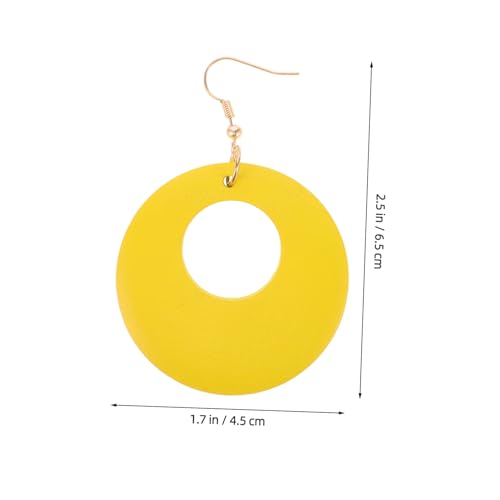 Beaupretty Große Statement Ohrringe Holz für Damen Retro Tropfenohrringe Leichte Baumelnde Creolen Vintage Design Party Schmuckaccessoire von Beaupretty