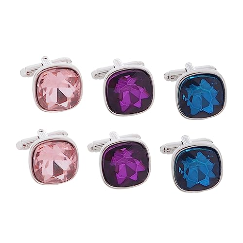 1 Satz Herren Manschettenknöpfe Buntem Stilvolle Cufflinks Für Hochzeiten Anzüge Formelle Anlässe Hochwertiges Design Mit Funkelnden Rhinestones Robuster Verarbeitung 3 Paare 1 Satz Herren Manschettenknöpfe Buntem Stilvolle Cufflinks Für Hochzeiten Anzüge Formelle Anlässe Hochwertiges Design Mit Funkelnden Rhinestones Robuster Verarbeitung 3 Paare von Beaupretty