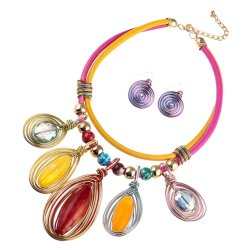 Beaupretty Schmuckset Für Damen Mit Statement-halskette Und Tropfen-ohrhänge Afrikanischer Stil Für Hochzeit Party Und Dinner Hochwertiges Geschenk Zum Valentinstag von Beaupretty