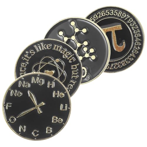 1 Satz Teiliges Schwarze Broschen Metall Dekorative Anstecknadeln Mit Mathe Wissenschafts Symbolen Für Kleidung Rucksäcke Diy Projekte 4 Stück von Beaupretty