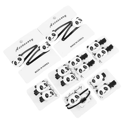 16st Panda Haars Pange Set Panda Pferdeschwanzhalter Alligator Haarspangen Panda Haarspangen Panda Haarseil Panda Haarring Panda Haarband Haarnadeln Doppelkopf Stirnband Mädchen von Beaupretty