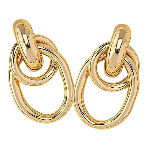 1Paar Geometrische Creolen Ohrringe für Damen Minimalistische Statement Ohrhänger Leicht von Beaupretty