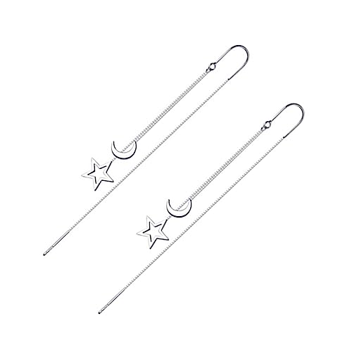 1Paar Lange Ohrringe für Damen mit Stern Design Threader Ohrringe Ohrenschmuck für Modebewusste Frauen Platinfarbe von Beaupretty
