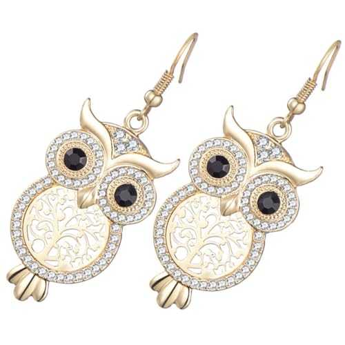Beaupretty Eulen-ohrringe Mit -anhänger Strass-ohrringe Für Damen Baumelnde Modischer Ohrschmuck Für Frauen von Beaupretty