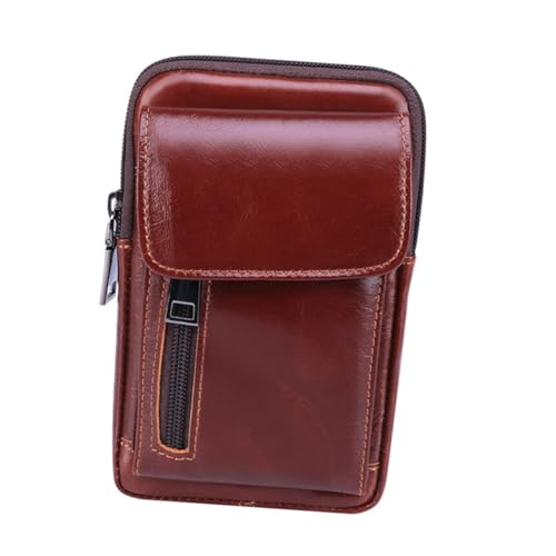 Beaupretty Echte Rindsleder Hüfttasche Gürteltasche für Herren Strapazierfähige Handy Aufbewahrungstasche Multifunktionale Outdoor Sporttasche Schlichtes Design für Reisen und Alltag von Beaupretty