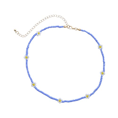 Beaupretty Kreative Bunte Perlen Halskette Für Damen Handgefertigte Daisy Choker Modische Gewebte Halskette Für Festivals Und Strand Stylische Halskettenschmuck Für Mädchen von Beaupretty
