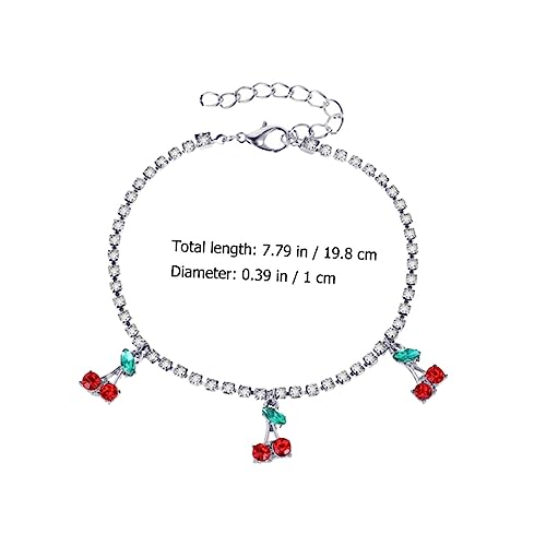 Beaupretty Kirschanhänger Fußkette Für Damen Fruchtmodellier Fußkettchen Attraktives Knöchel Schmuckstück Für Sommer Angenehm Und Stilvoll Für Strand Und Freizeit Feine Verarbeitung von Beaupretty