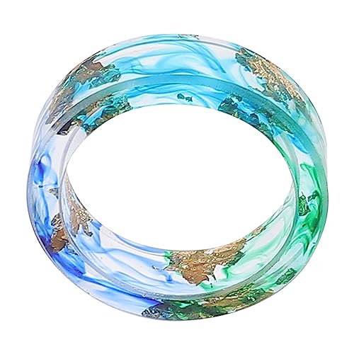 1Stück Zierharzring mit Goldfolie Handgefertigter Schmuckring Hochwertigem Harz für Festivals Partys Tägliches für Besondere Anlässe von Beaupretty