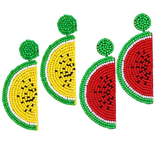 Beaupretty 2paare Wassermelonen-ohrringe Für Damen Baumelnde Fruchtohrringe Perlenohrringe -ohrringe Lustige von Beaupretty
