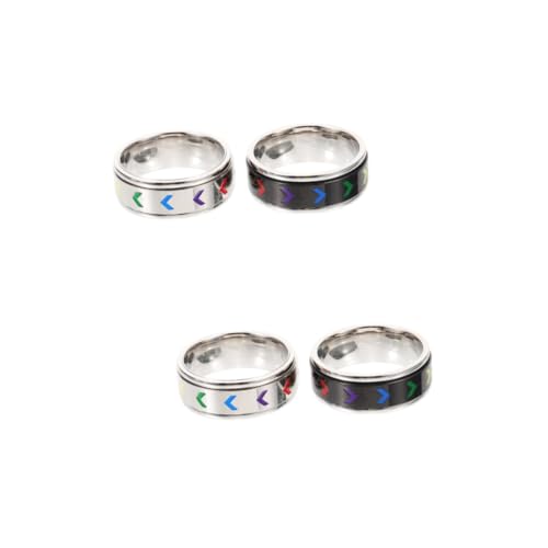 2 Sätze Lgbt Ringe Drehbare Regenbogenringe Dekorativer Schmuck Für Lesben Homosexuelle Stilvolle Fingeraccessoires Für Besondere Anlässe 2 Stück * 2 von Beaupretty