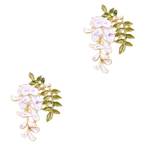 2 Stück Blumenbrosche Legierung Brosche Metallischer Brustpin für Kleidung Stilvolles Accessoire für Damen Langlebig für Hüte Taschen von Beaupretty